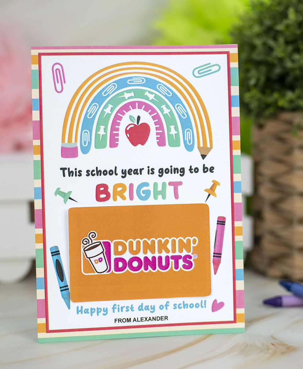 first day of school gift card holder